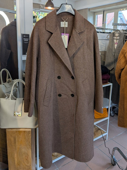 Langer Kaschmir Mantel Wollmantel Handmade Coffee Braun - von SensUniq J899