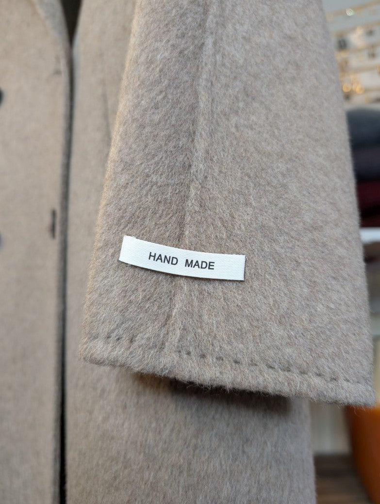 Langer Kaschmir Mantel Wollmantel Handmade Taupe - von SensUniq