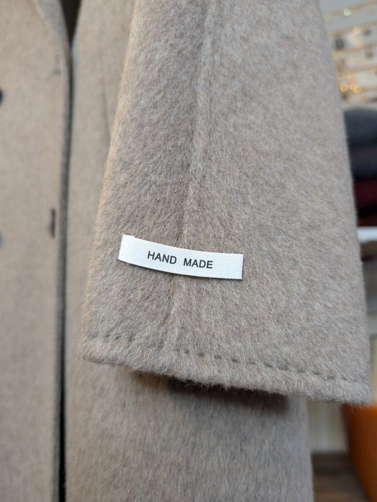Langer Kaschmir Mantel Wollmantel Handmade Taupe - von SensUniq