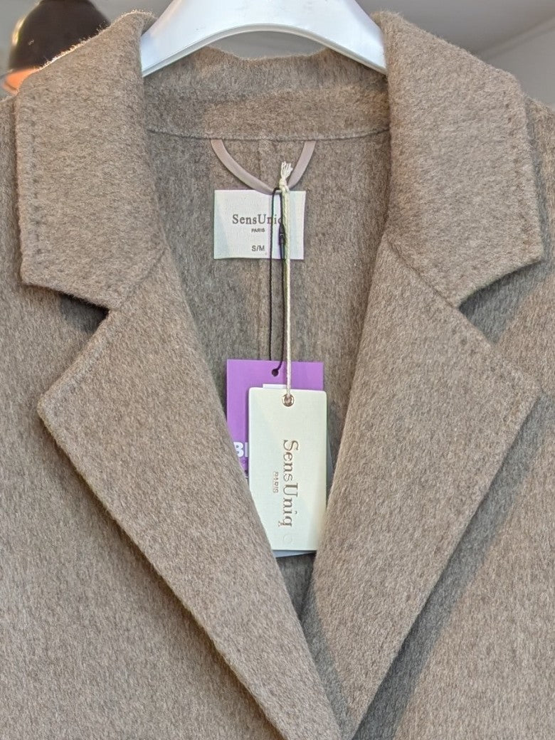 Langer Kaschmir Mantel Wollmantel Handmade Taupe - von SensUniq