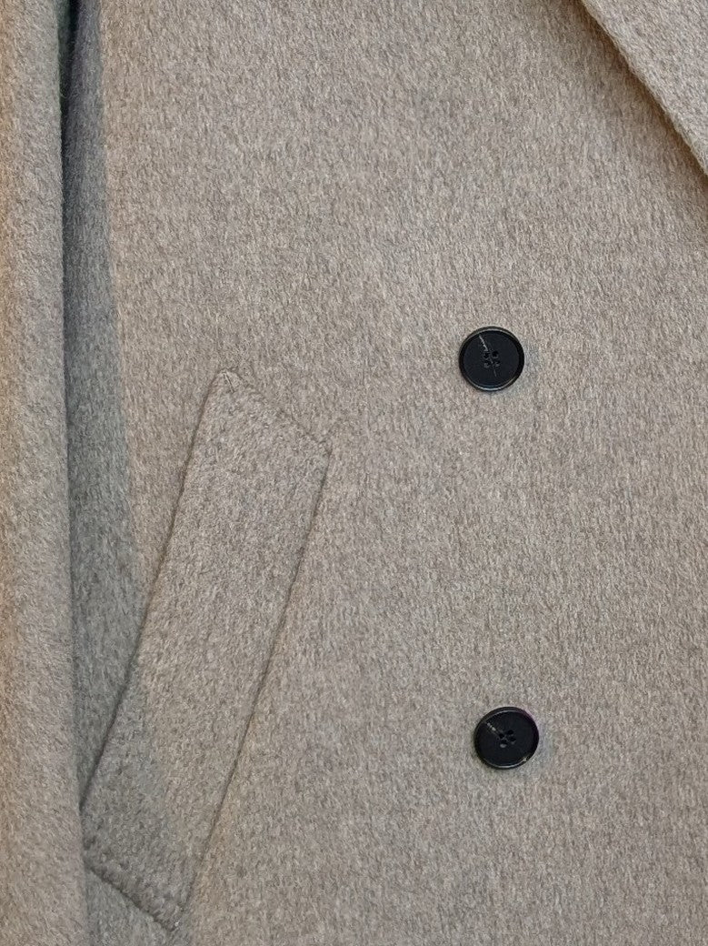 Langer Kaschmir Mantel Wollmantel Handmade Taupe - von SensUniq