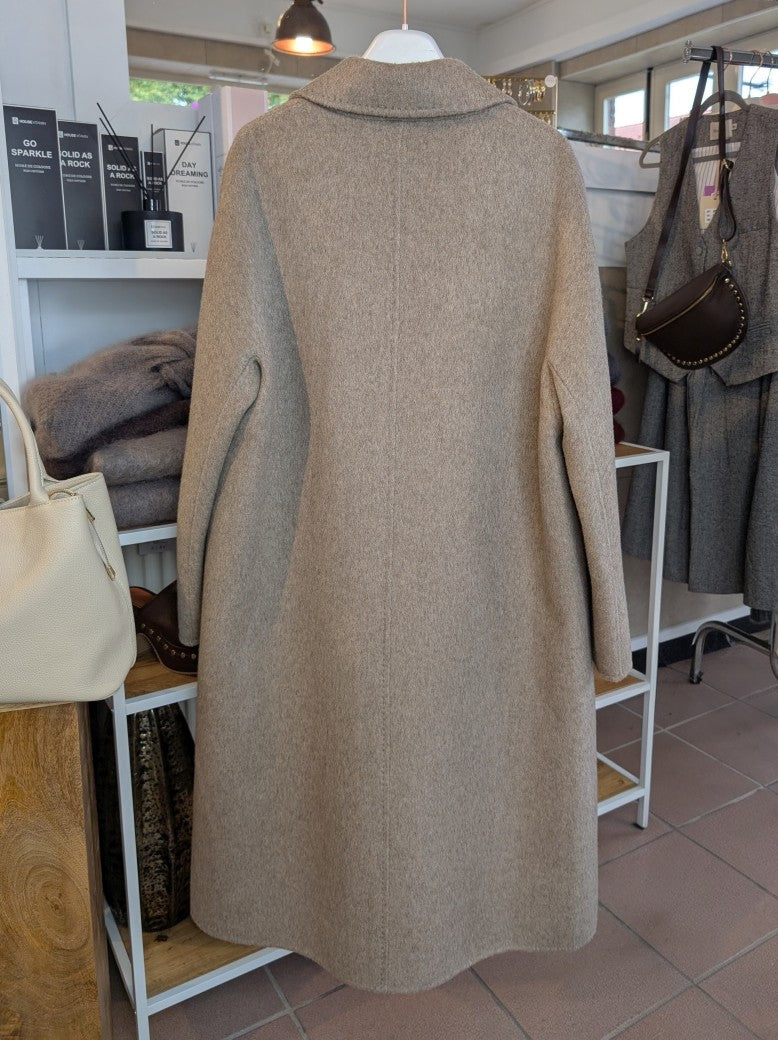 Langer Kaschmir Mantel Wollmantel Handmade Taupe - von SensUniq