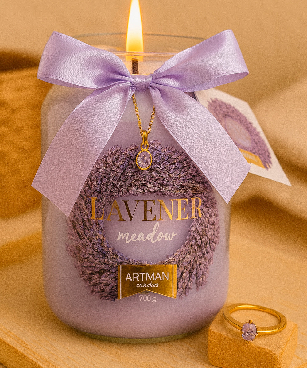 Schmuckkerze - XXL Duftkerze mit Schmuck - Luxus Edition