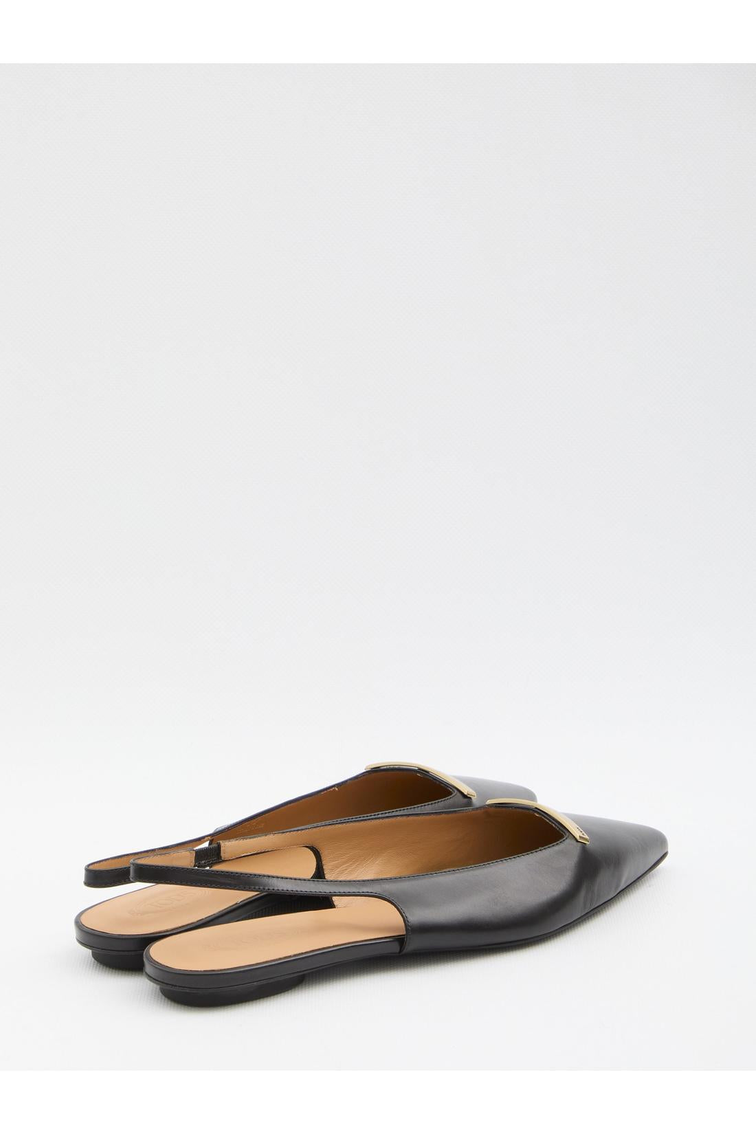 Leather slingback ballerinas