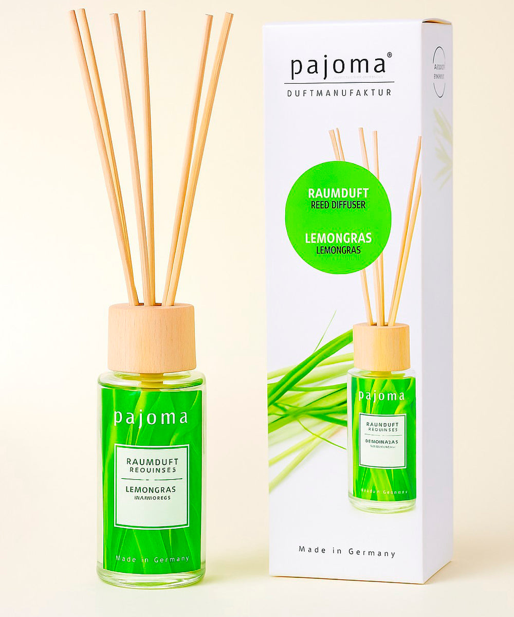 Raumduft 100 ml, mit 10 Rattanstäbchen, verschiedene Sorten