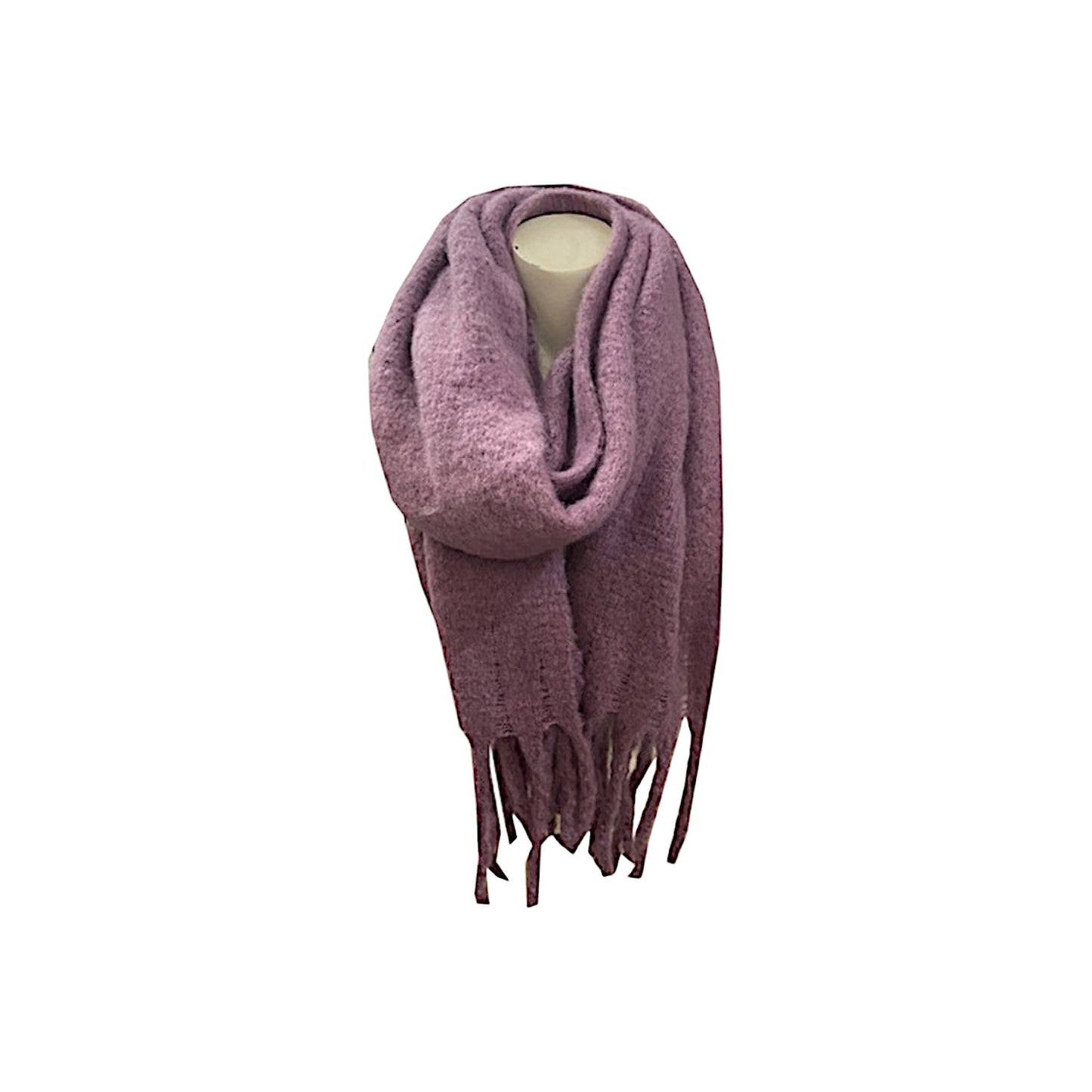 Winter Damen Schal » Winterschal Dread Style einfarbig » Fransenschal 180 x 50 cm » warmer Damenschal mit dicken Fransen » Hohes Volumen