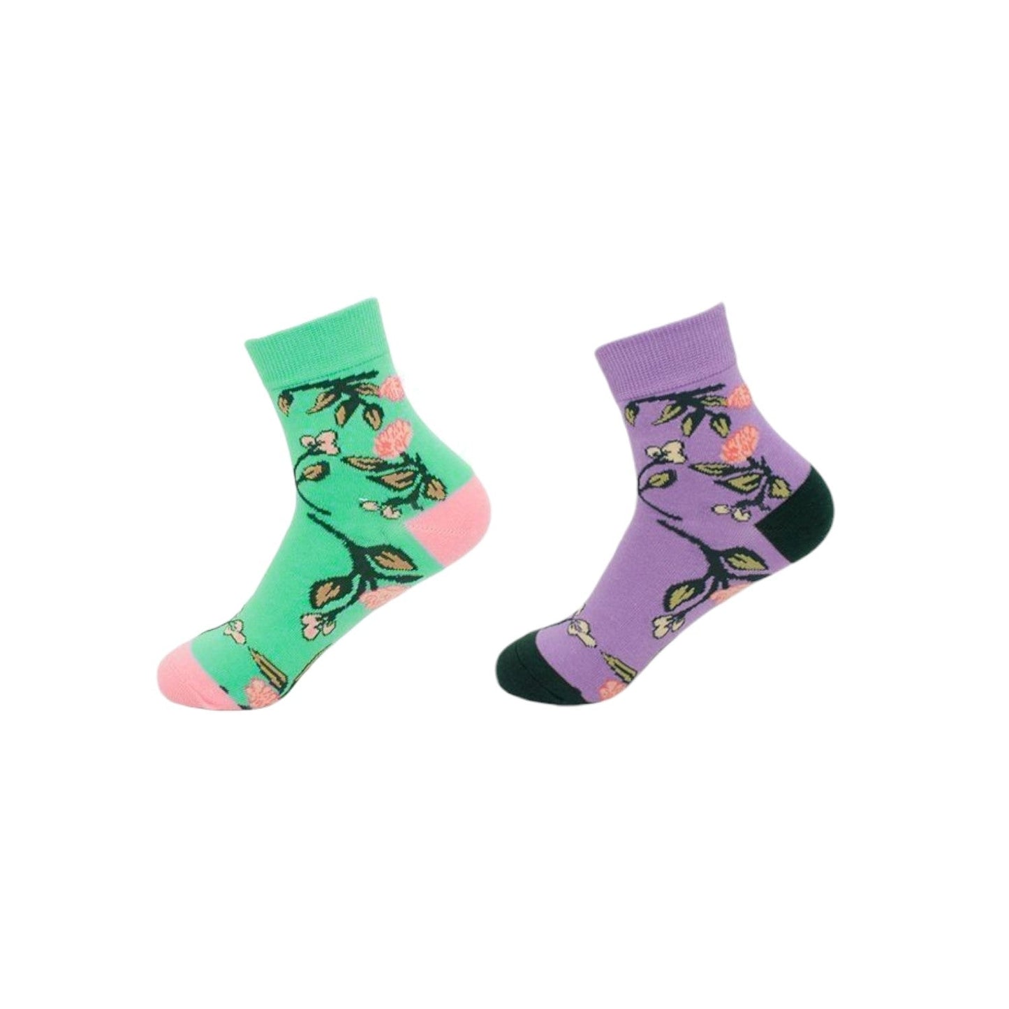 2er Pack Damen Socken » 2 Paar Strümpfe "Garden Socks" » atmungsaktive Damensocken in Einheitsgröße (36-41) » Garden Blumendesign