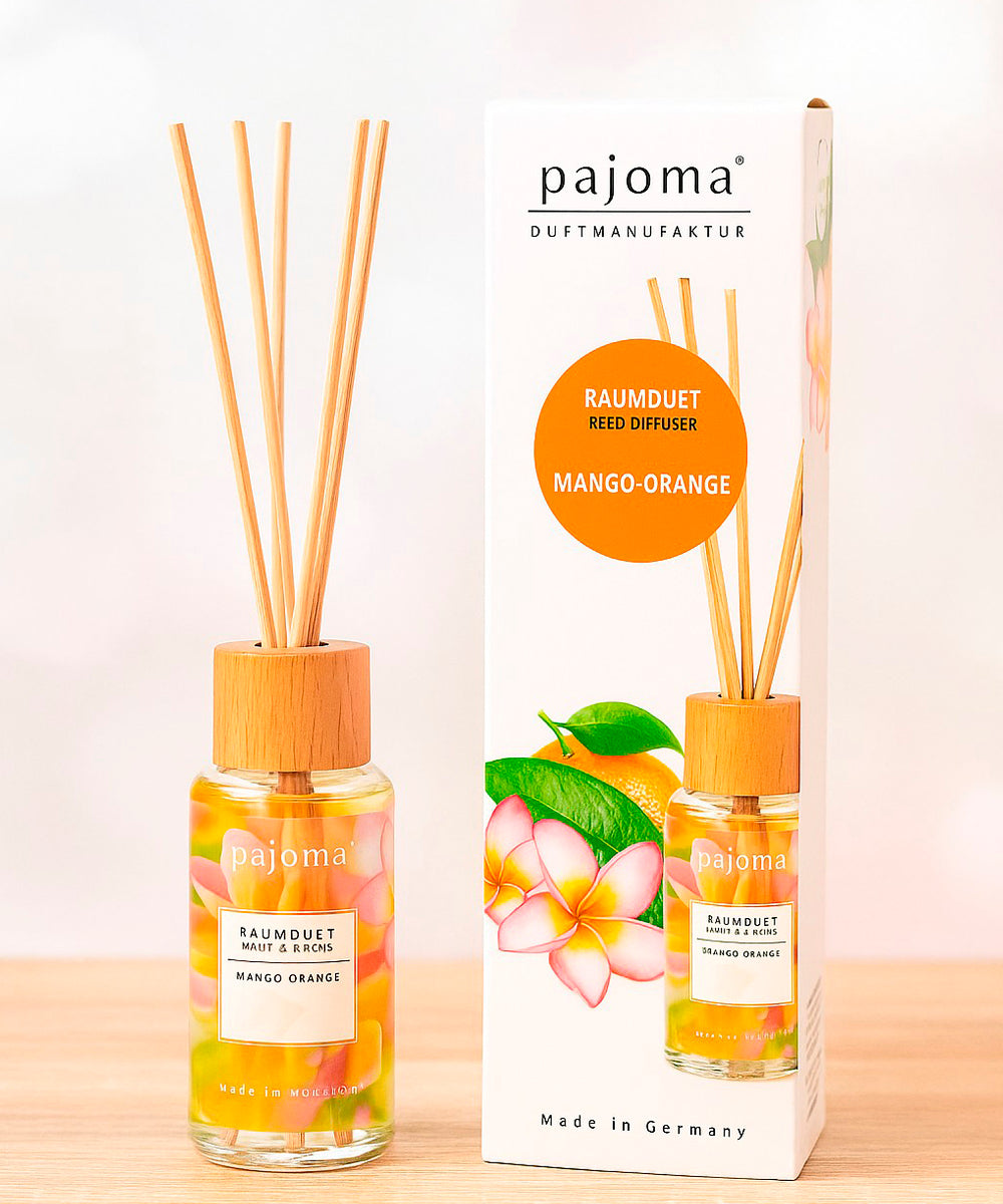 Raumduft 100 ml, mit 10 Rattanstäbchen, verschiedene Sorten