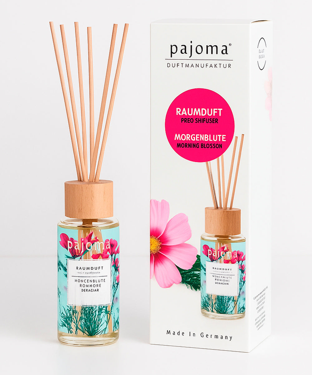 Raumduft 100 ml, mit 10 Rattanstäbchen, verschiedene Sorten