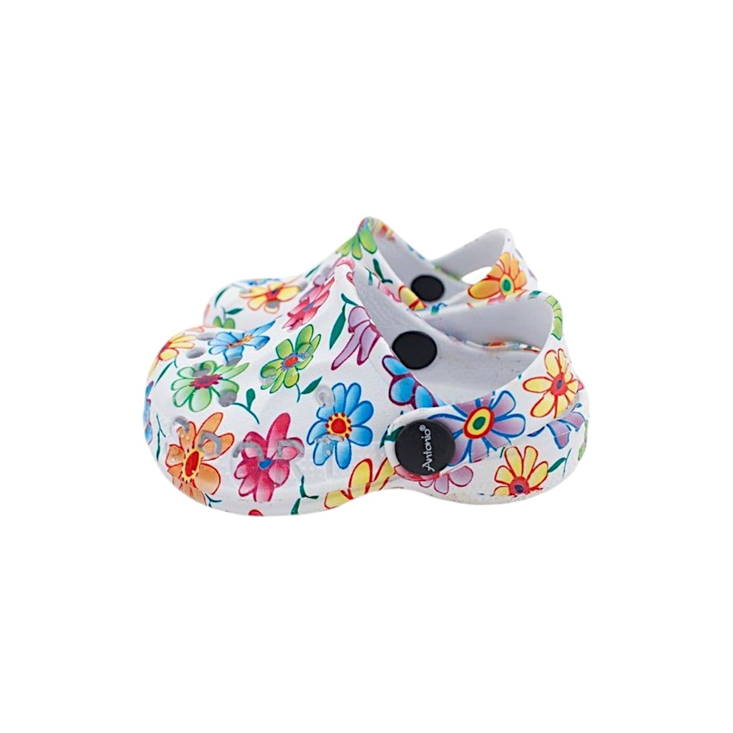 Kinder Clogs mit Blumenmuster » günstige Kinderschuhe » Kinder Badeschlappen » Schuhe für Kleinkinder » Badelatschen mit Riemen und Cut-Outs