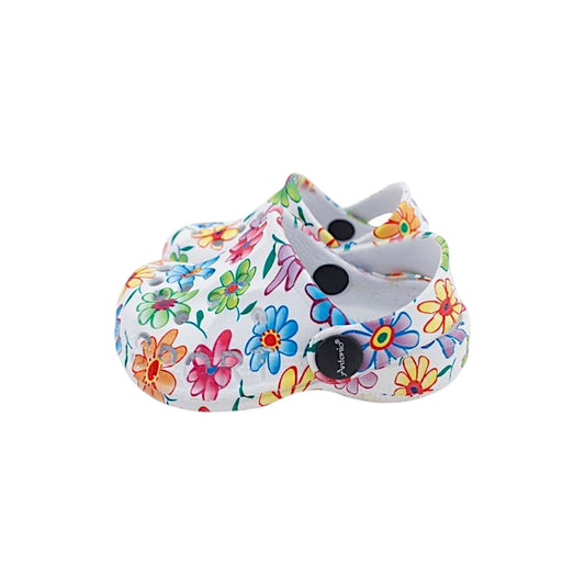 Kinder Clogs mit Blumenmuster » günstige Kinderschuhe » Kinder Badeschlappen » Schuhe für Kleinkinder » Badelatschen mit Riemen und Cut-Outs