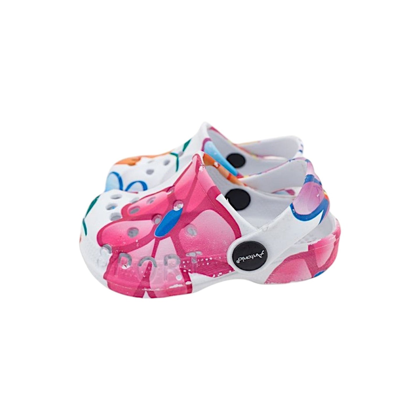 Kinder Clogs mit Blumenmuster » günstige Kinderschuhe » Kinder Badeschlappen » Schuhe für Kleinkinder » Badelatschen mit Riemen und Cut-Outs