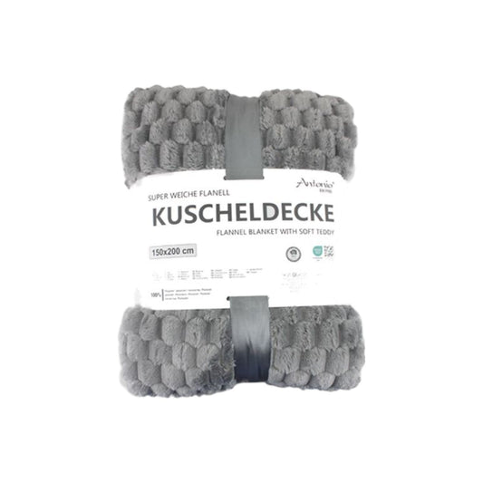 Premium Kuscheldecke » Waffeloptik Wohndecke » Couchdecke Soft Teddy | Tagesdecke 150 x 200 cm
