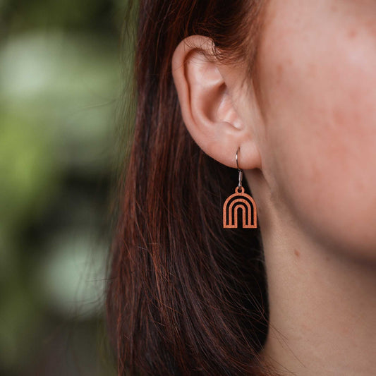 Ohrringe / Ohrhänger aus Holz | Rainbow