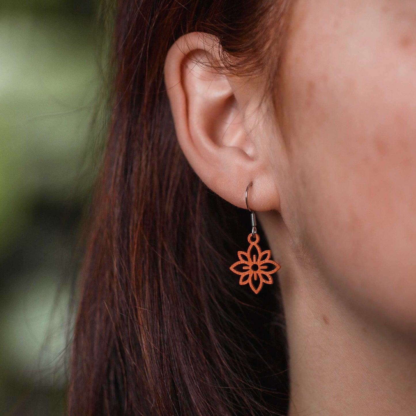 Ohrringe / Ohrhänger aus Holz | Flower mini