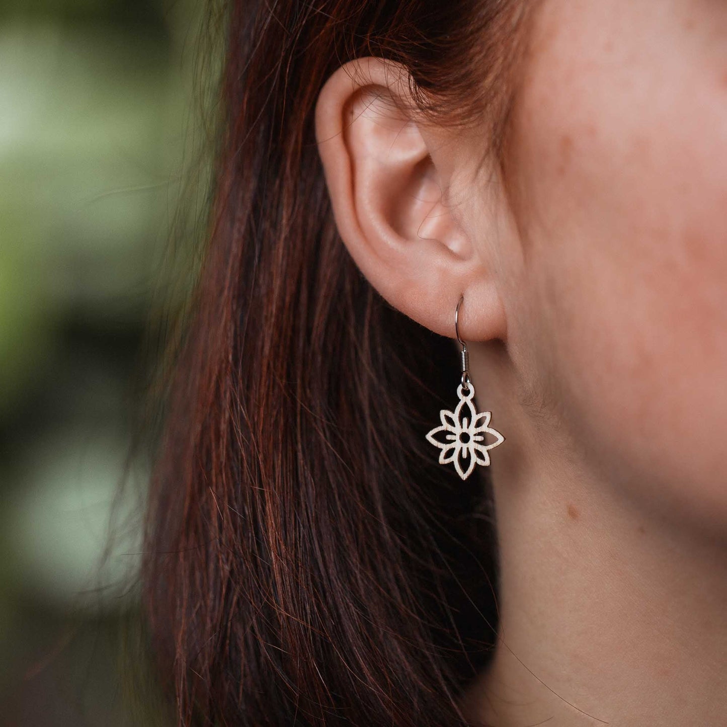 Ohrringe / Ohrhänger aus Holz | Flower mini