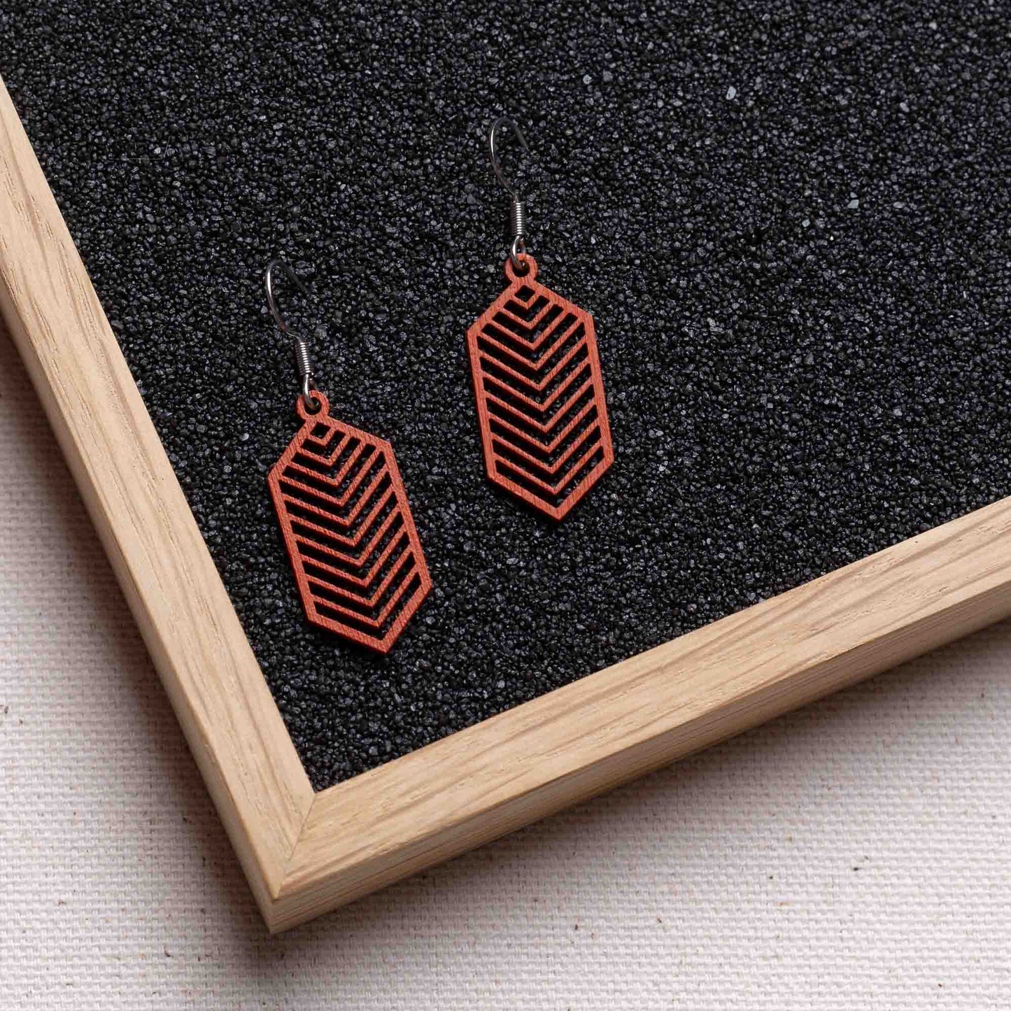 Ohrringe / Ohrhänger aus Holz | Geometric
