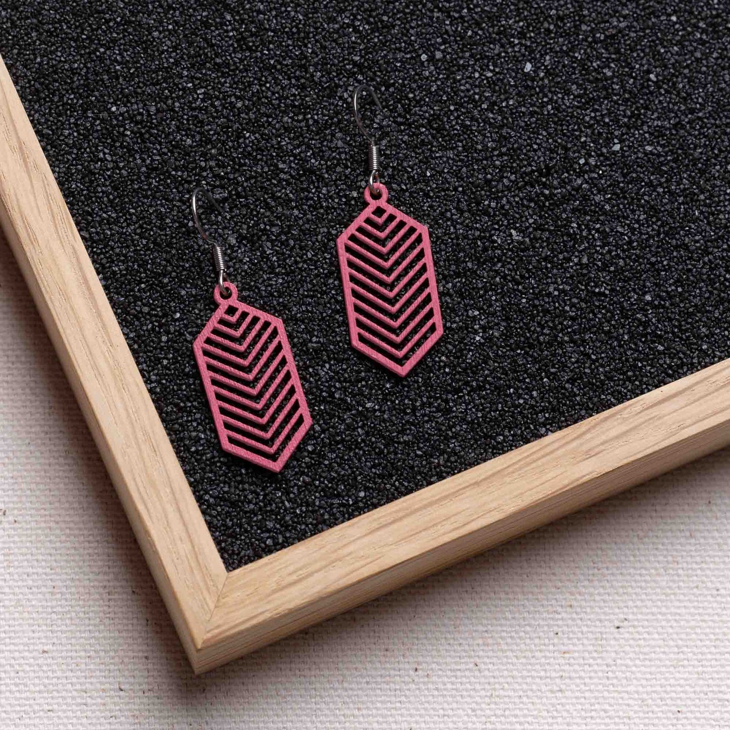 Ohrringe / Ohrhänger aus Holz | Geometric