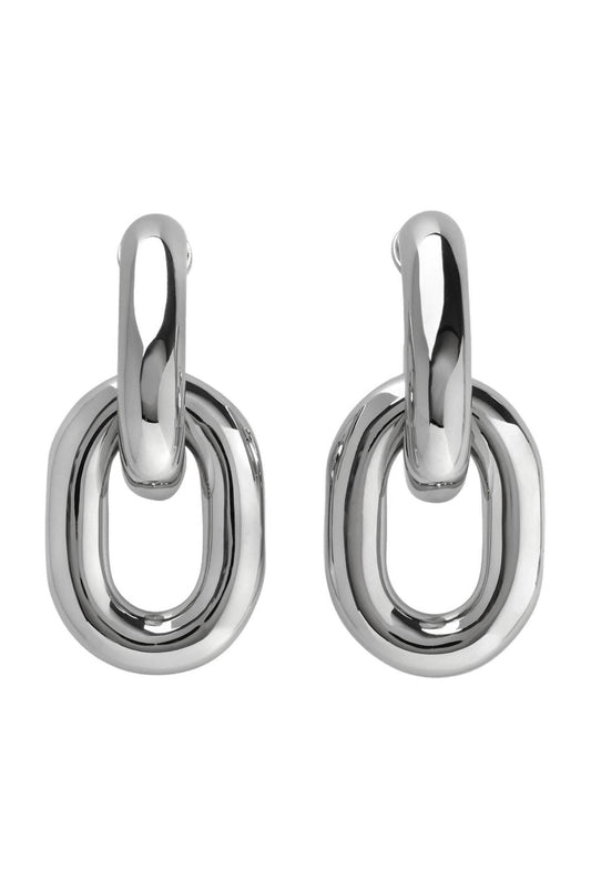 Xl Link Hoops Earring - Paco Rabanne - Silver - Brass