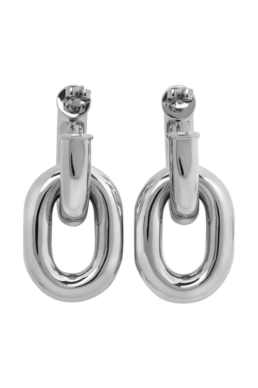 Xl Link Hoops Earring - Paco Rabanne - Silver - Brass