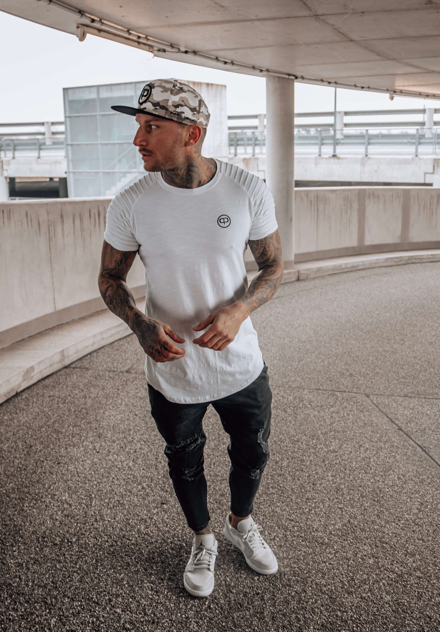 Snapback Cap - Desert Camo & Black