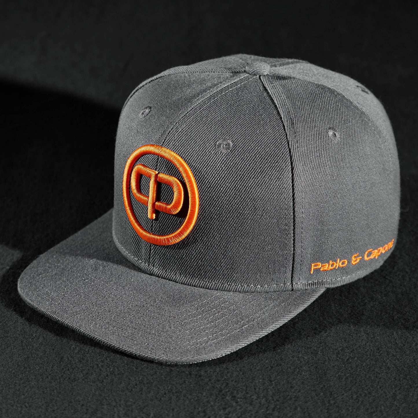 Snapback Cap - Anthracite & Orange