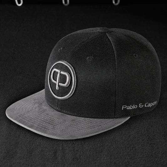 Snapback Cap - Black & Anthracite-Suede