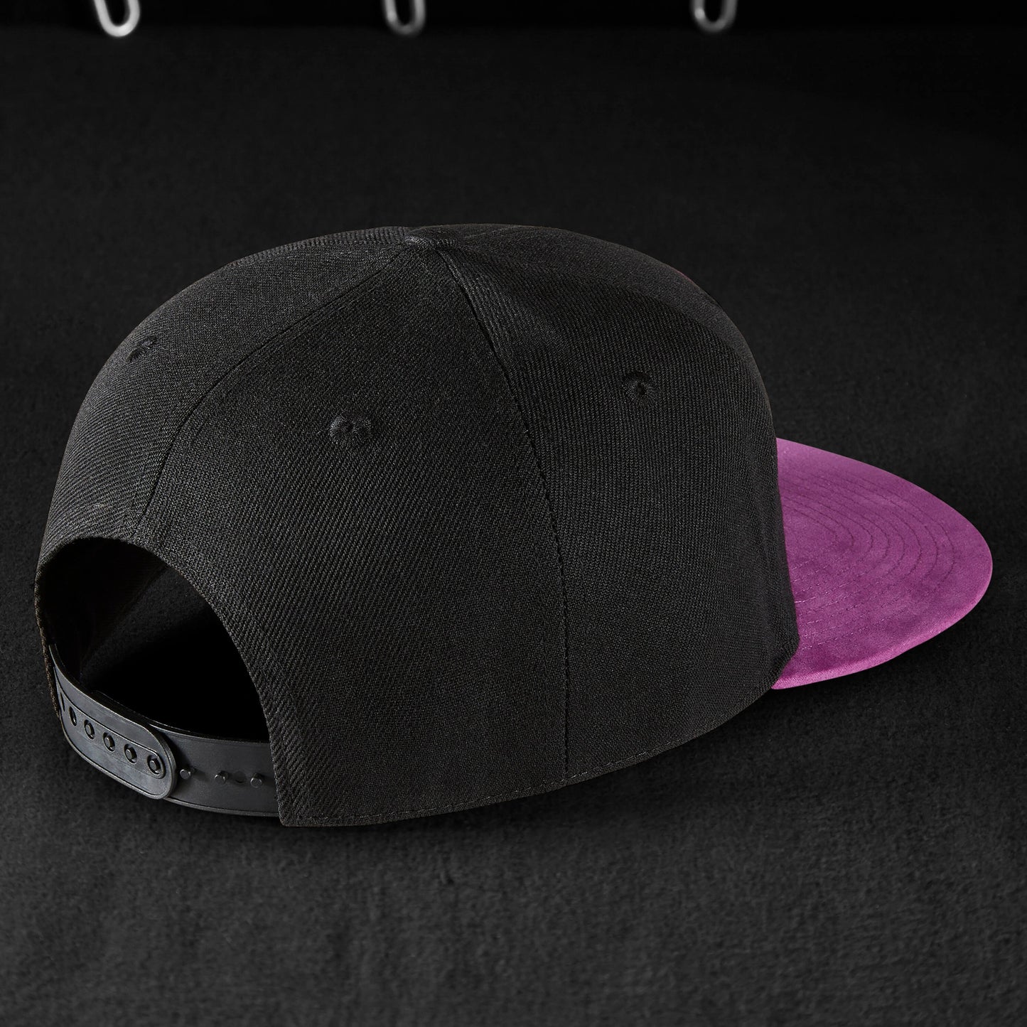 Snapback Cap - Black & Flash-Suede