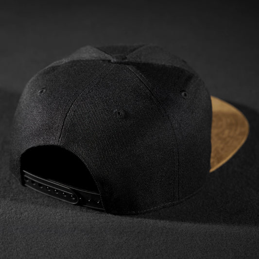 Snapback Cap - Black & Suede