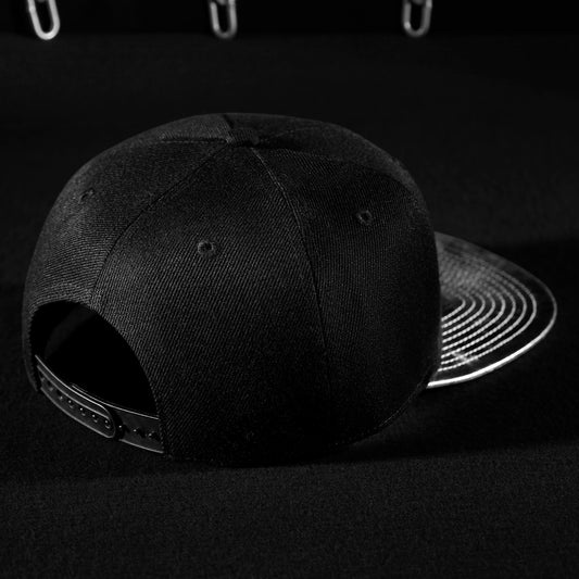 Snapback Cap - Black on Silver