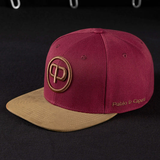 Snapback Cap - Burgundy & Suede