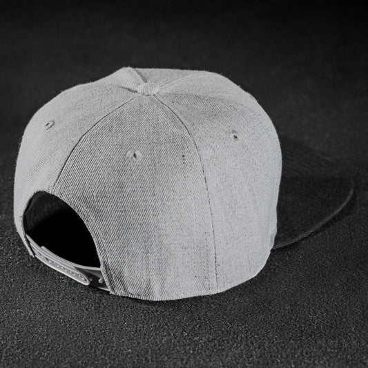 Snapback Cap - Grey on Black