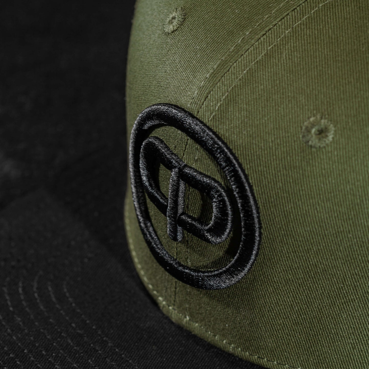 Snapback Cap - Khaki on Black