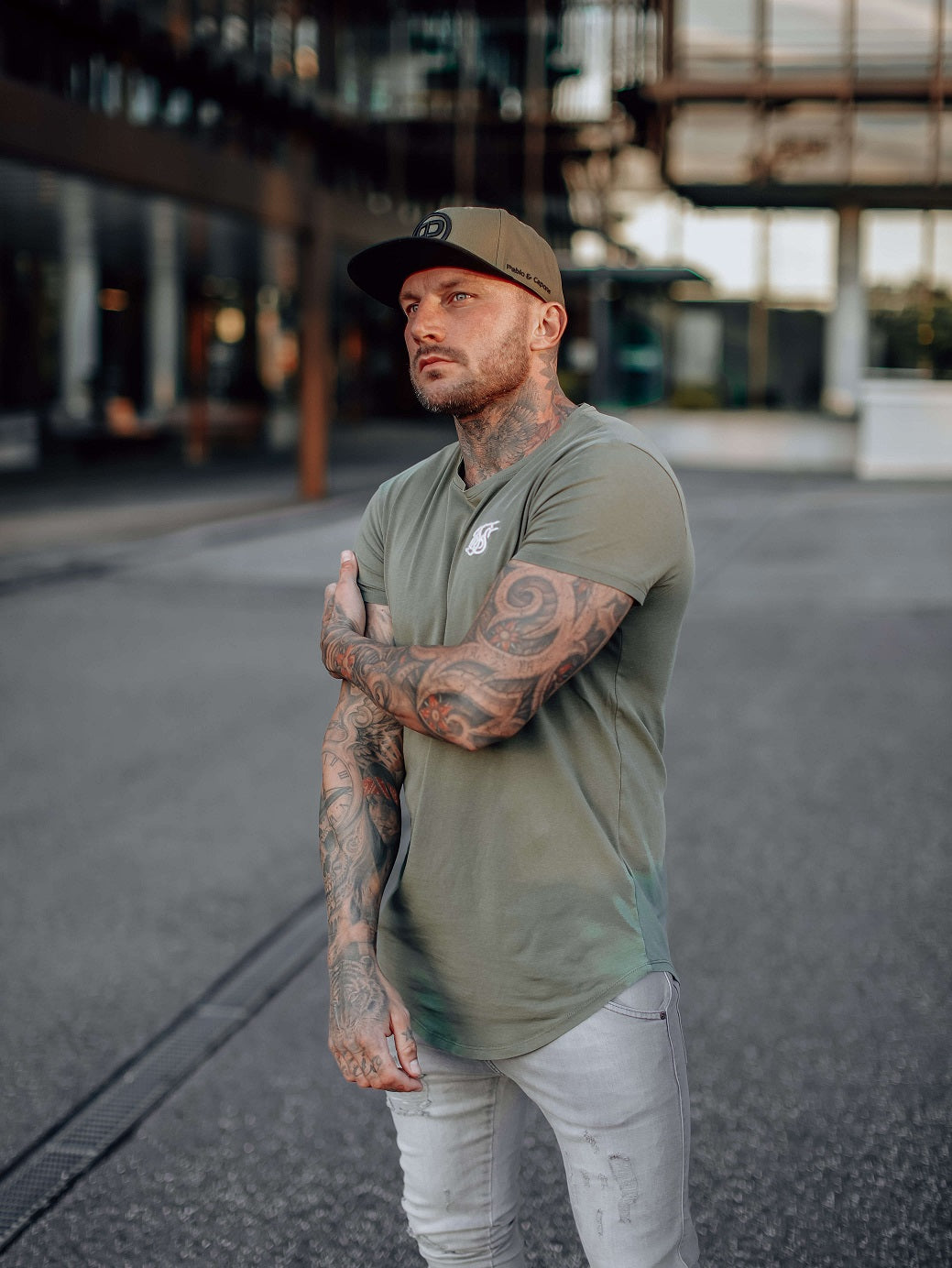 Snapback Cap - Khaki on Black