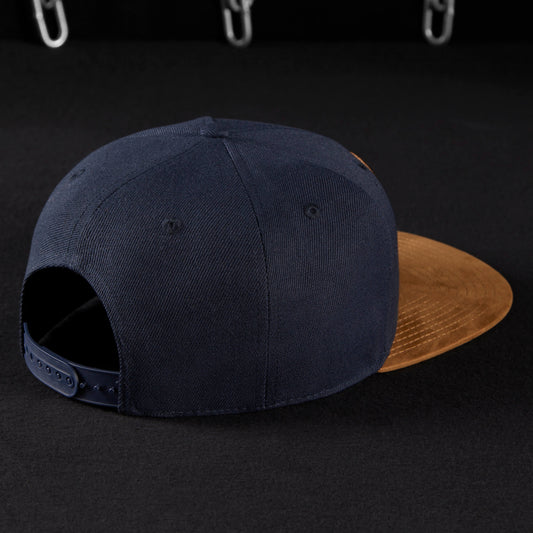 Snapback Cap - Navy Blue & Suede