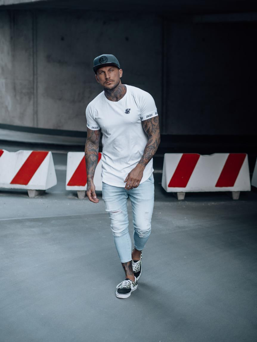 Snapback Cap - Navy Blue & Black Leather