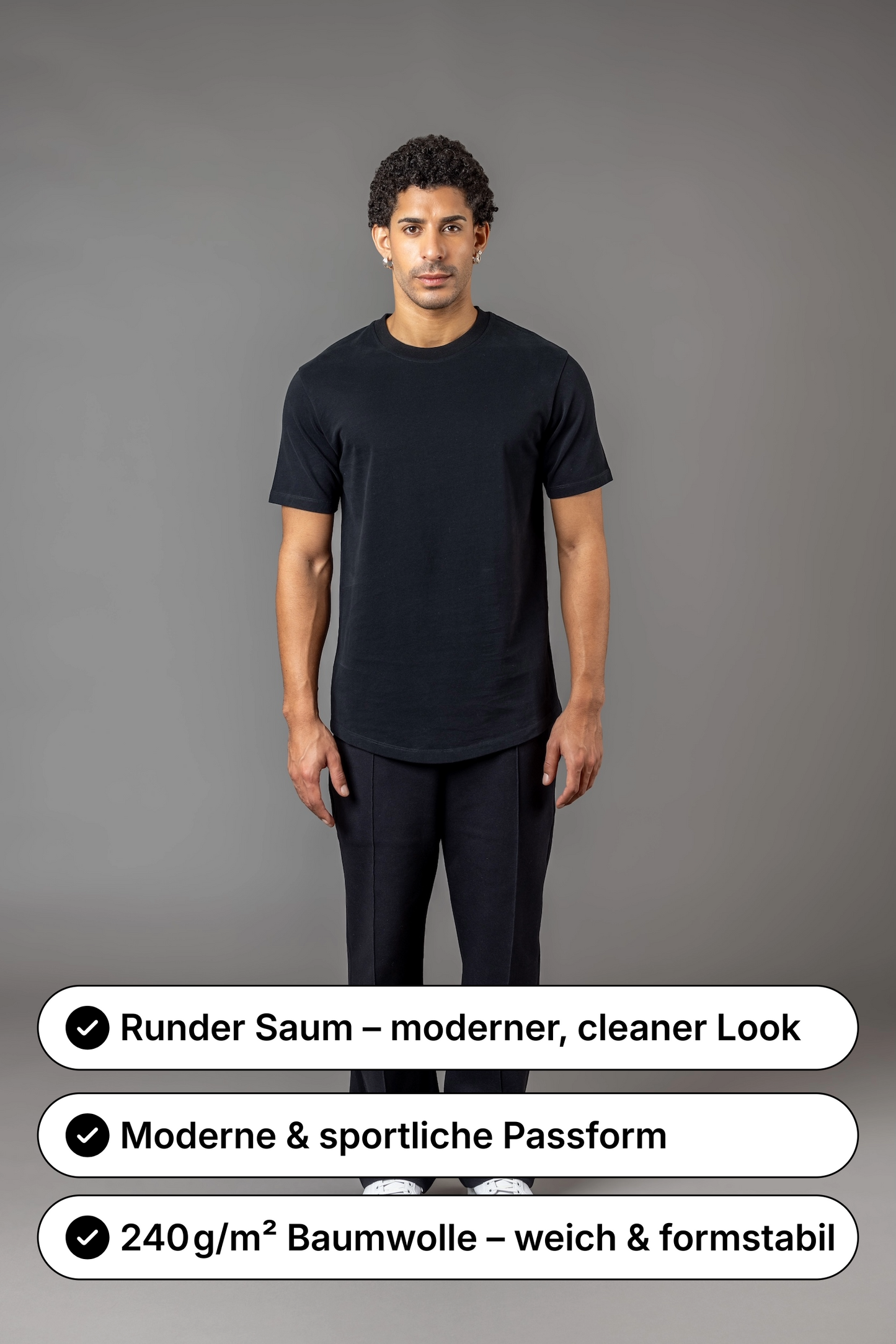 BASIC T-SHIRT RUNDER SAUM T25