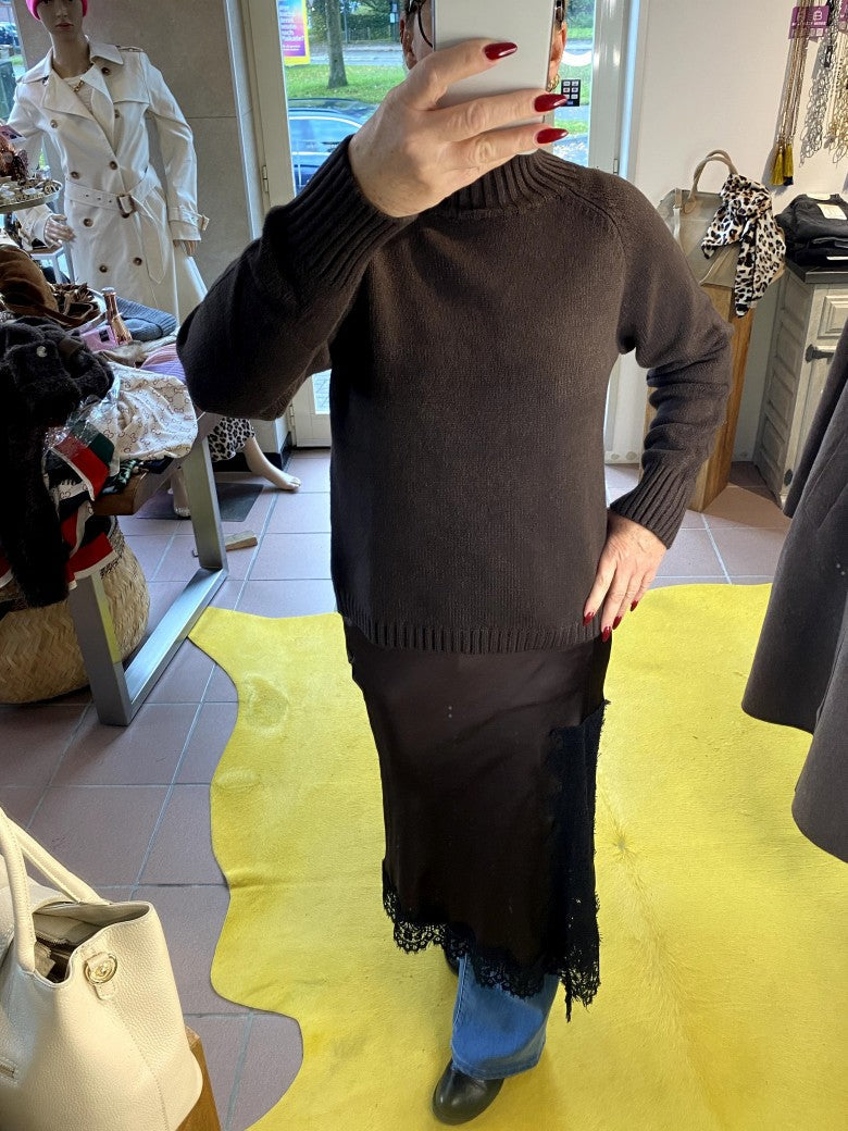 Pullover Rollkragen 41% Nylon 31% Viskose Coffee Braun, One Size - von CHOICE T25812 P0208