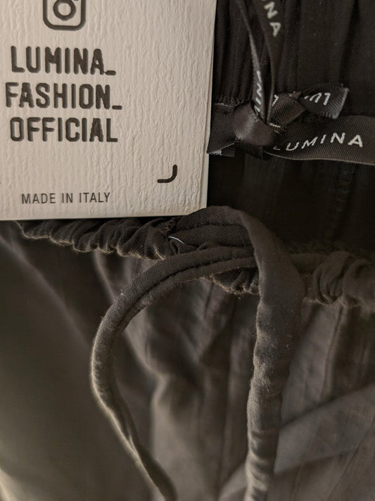 Hose leichte Pumphose aus Viskose mit Gummizug Taille und Bein in Schwarz Größe M/L - von LUMIMA