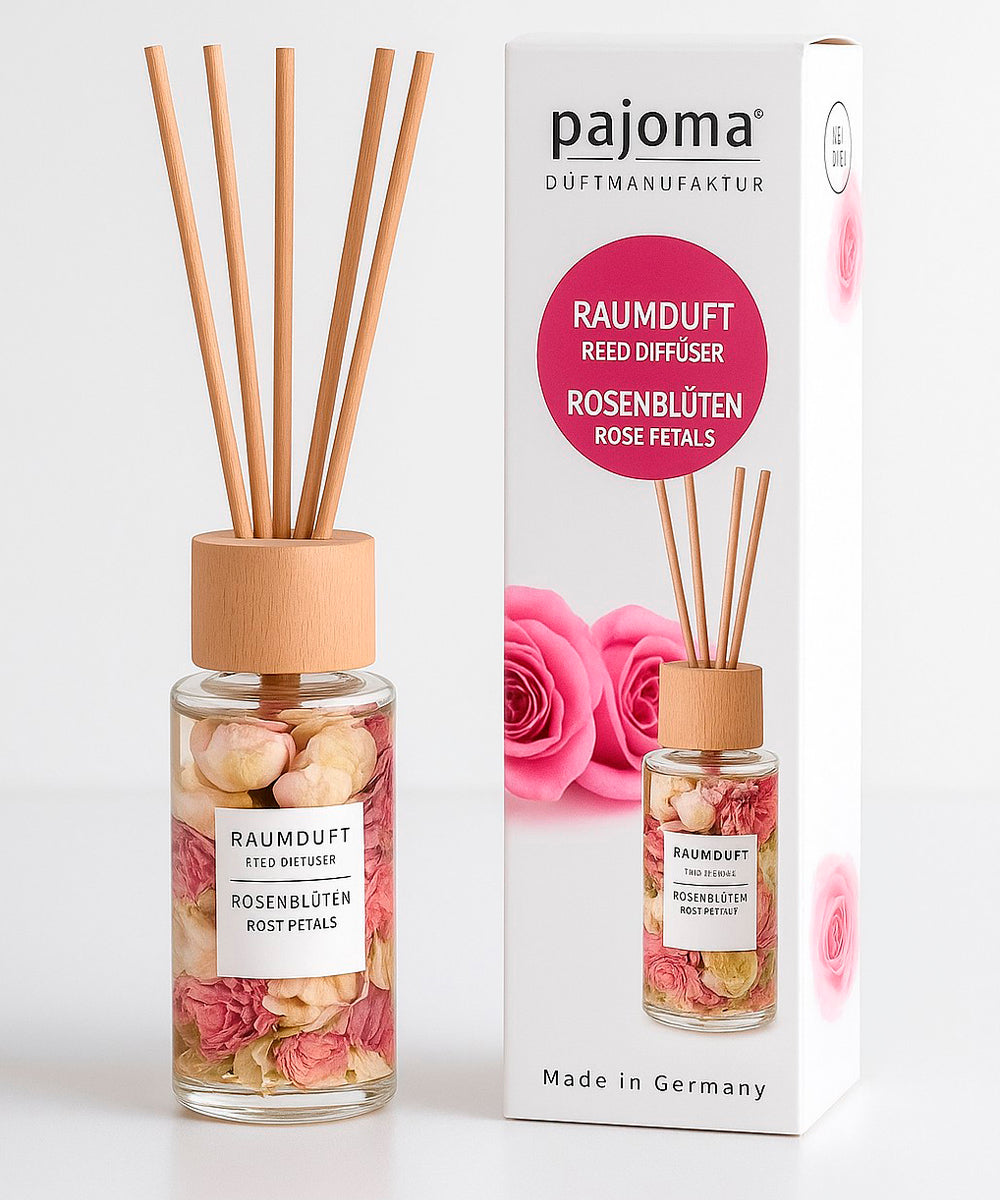 Raumduft 100 ml, mit 10 Rattanstäbchen, verschiedene Sorten