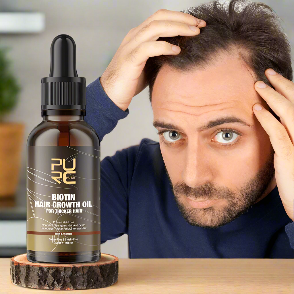 PURC,Biotin fast hair growth oil shampoo conditioner set anti hair loss