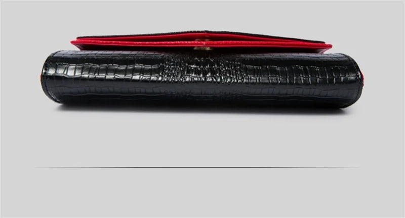 Crocodile pattern leather bag women cowhide shoulder clutch