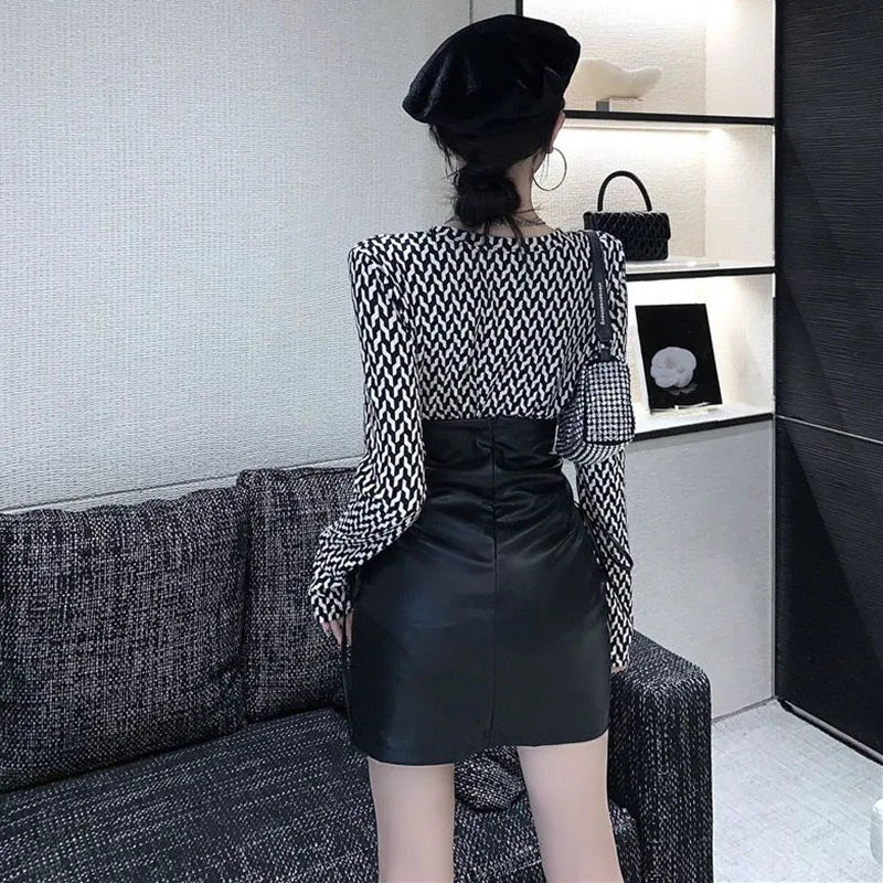 High Waist Lace Up Skirt