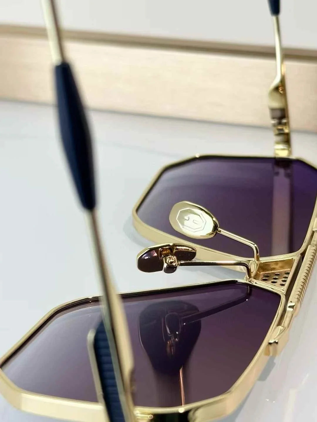 T Henri berlinette ultralight titanium square pilot sunglasses