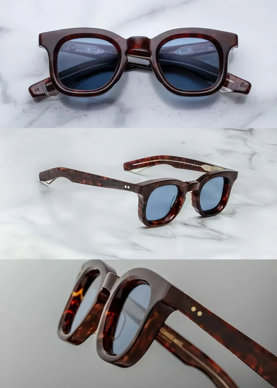 Jacques Marie Mage DEVAUX Inspired sunglasses thick acetate retro square
