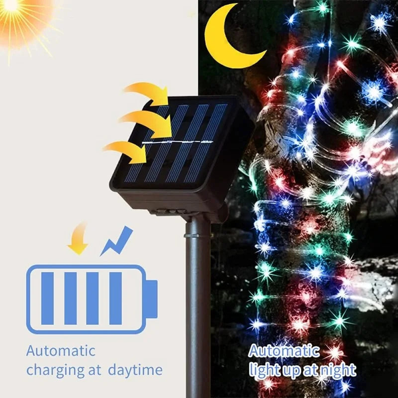 Solar Rope Lights Solar LED Light Path Deck Outdoor Garden