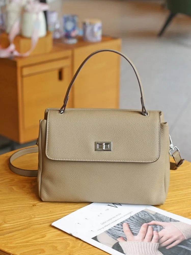 Designer ladies leather bag retro shoulder & crossbody office purse