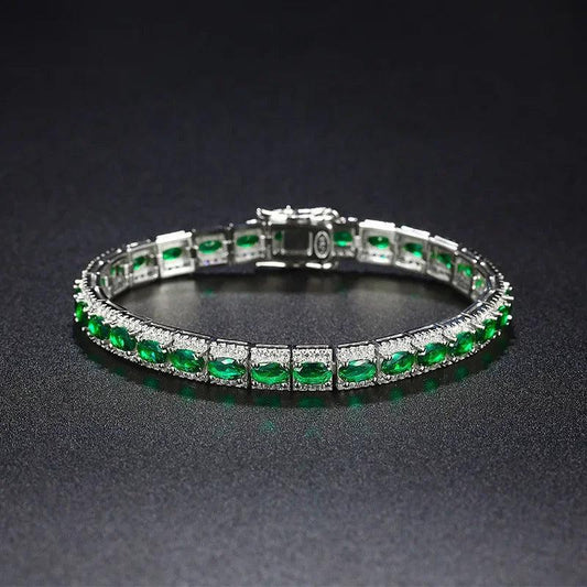 Handmade emerald diamond bangle bracelet jewelry gift for girls