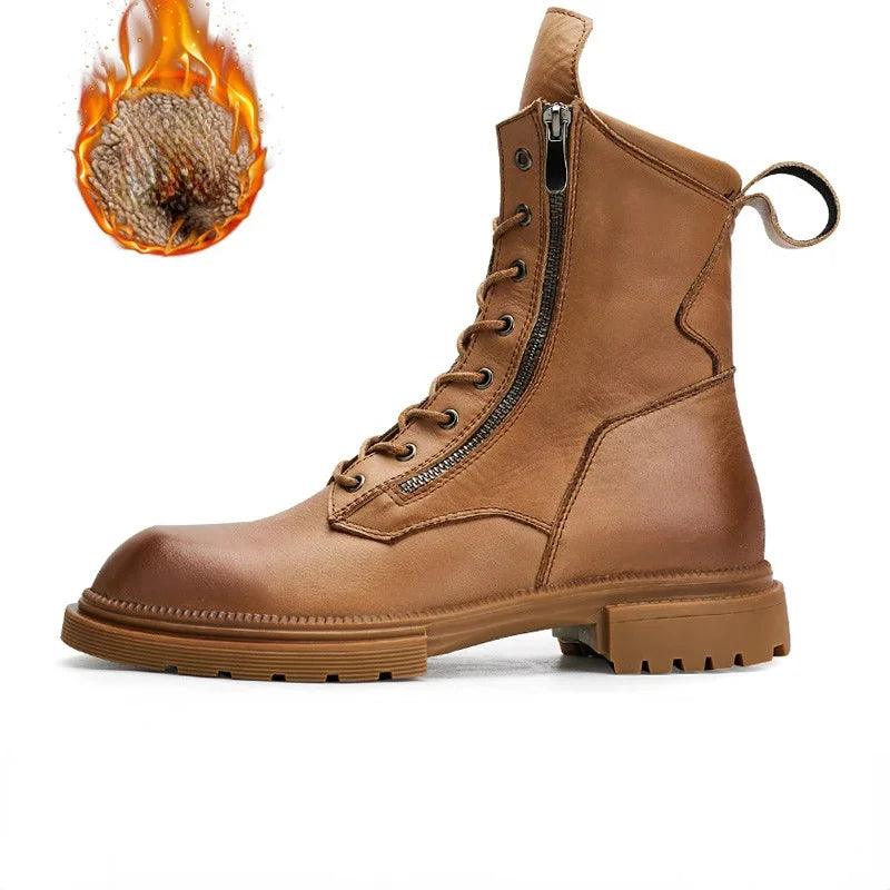 fashion luxury genuine leather designer british style handmade boots