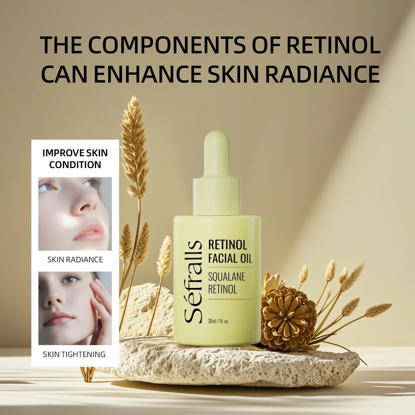 3pcs Retinol facial essence by séfralls moisturizing & oil-water balancing care
